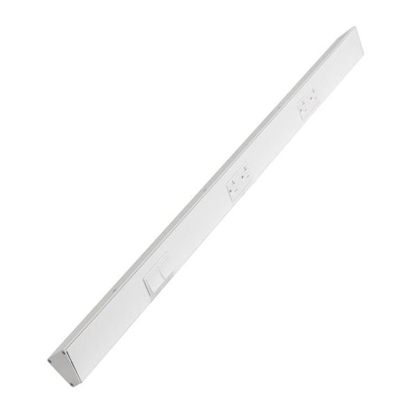 36" 20 amp 120 volt White 2 Single Pole Switch/Receptacle Combination Power Strip